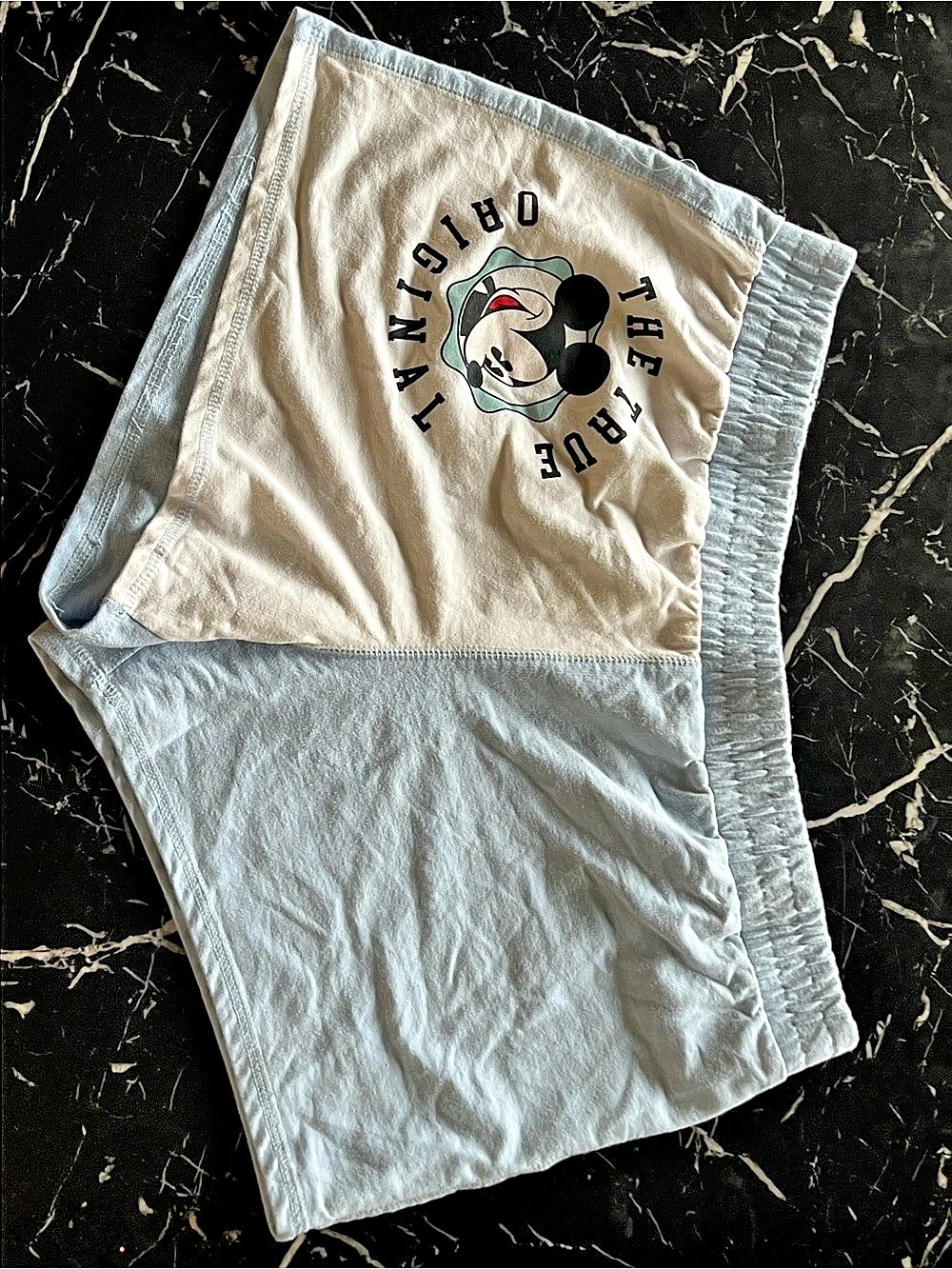 Disney Mickey Mouse Graphic Shorts Blue & White Women’s XXL (19)